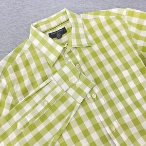 Banana Republic Mens Preppy Gingham Button Down Shirt Men M Green White Non Iron